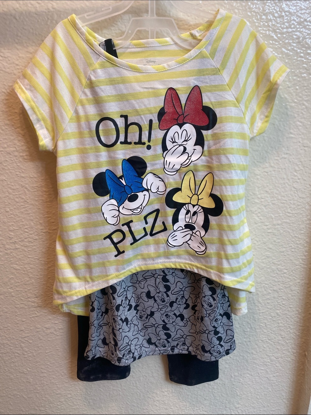 Disney Yellow & White Striped Minnie Three Piece Set